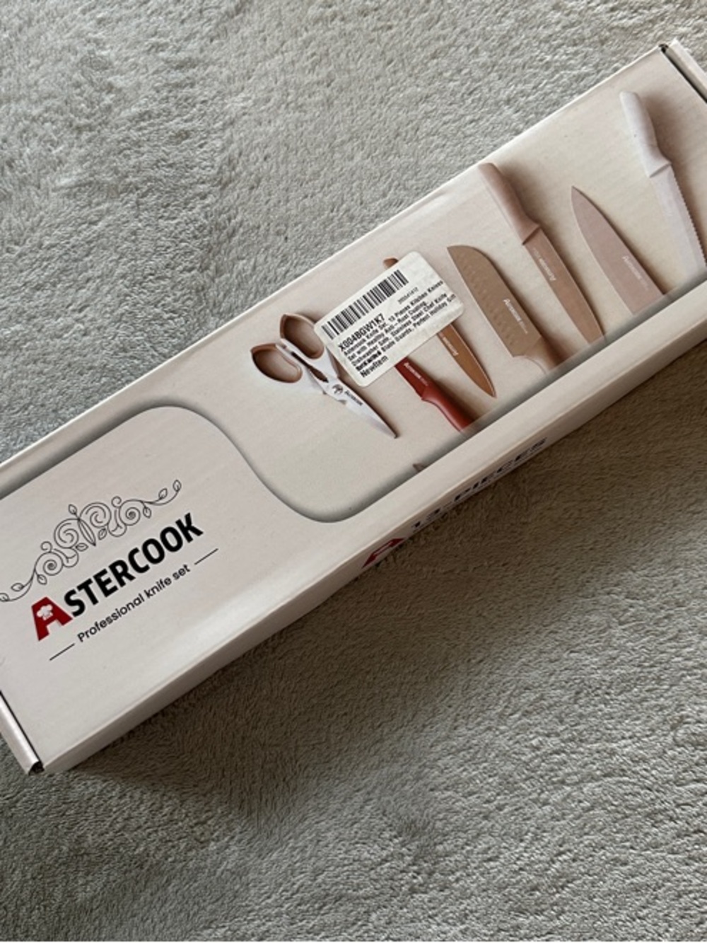 Astercook 13-Piece Kitchen Knife Set in Neutral Colors